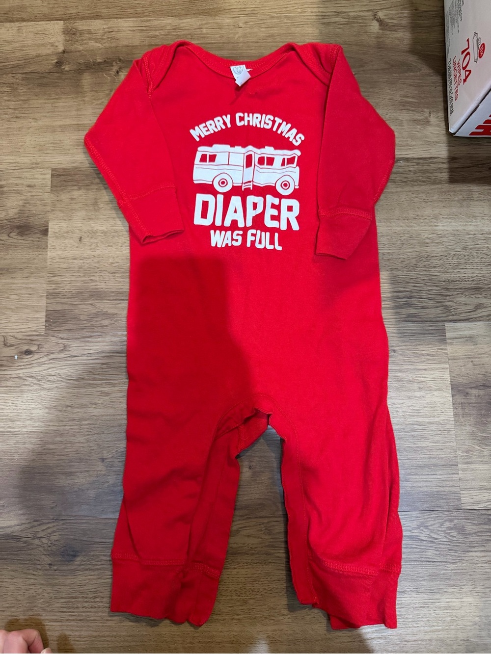 Rabbit Skins Red 'Merry Christmas Diaper Was Full' One-Piece